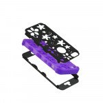 Wholesale iPhone 5 5S Flower Hard Hybrid Case (Black-Purple)